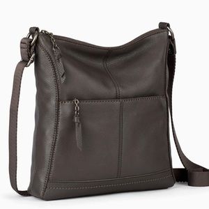 THE SAK Gray Leather Lucia Crossbody Bag